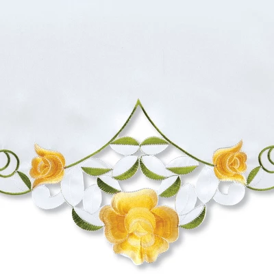 Collections Etc Floral Embroidered Rod Pocket Top Window Drapes 4 Collections Etc Floral Embroidered Rod Pocket Top Window Drapes - Image 2