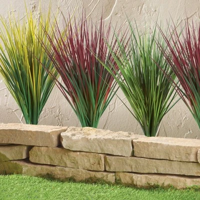 Collections Etc Decorative Grass Bushes - Set Of 3 Indoor Or Outdoor Faux Plants 4 Collections Etc Decorative Grass Bushes - Set Of 3 Indoor Or Outdoor Faux Plants - Image 2