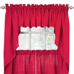 Collections Etc Solid Textured Swag Window Curtain Pair, Single Panel, 18 Collections Etc Solid Textured Swag Window Curtain Pair, Single Panel, -Home Decor Store GUEST 0249a40c 55e5 40b4 8a1a f6faa7125155