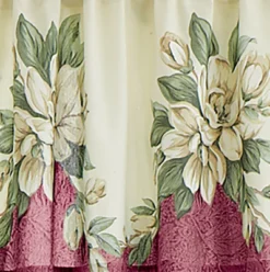 Collections Etc Magnolia Garden Floral Leaf Rod Pocket Window Curtains - Country Cottage Chic Design -Home Decor Store GUEST 02a7bd2e aaff 438f 997e 928b85481d7e