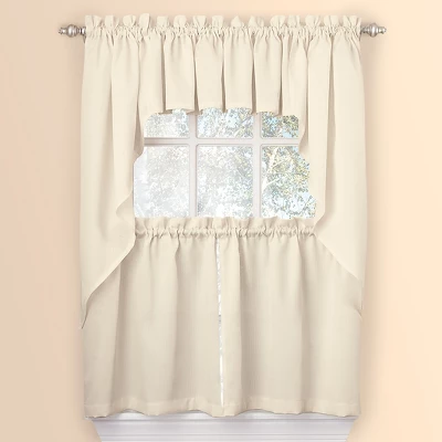 Collections Etc Solid Textured Swag Window Curtain Pair, Single Panel, 4 Collections Etc Solid Textured Swag Window Curtain Pair, Single Panel, - Image 2