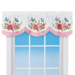 Collections Etc Rose Butterfly Scallop Valance -Home Decor Store GUEST 03dc7e7e 5112 4ae9 be82 eddace664484