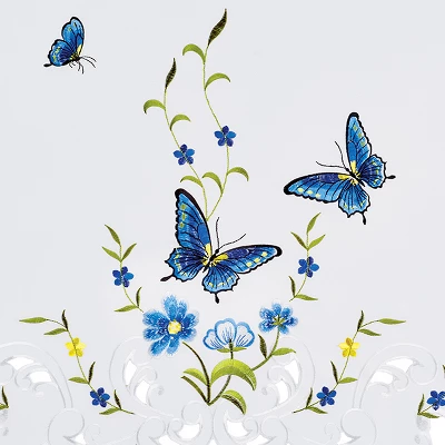 Collections Etc Butterfly Floral Rod Pocket Top Window Curtains, Single Panel, 5 Collections Etc Butterfly Floral Rod Pocket Top Window Curtains, Single Panel, - Image 3