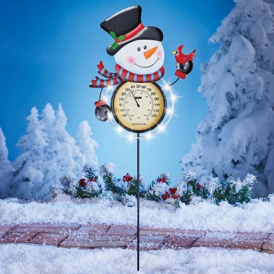 Collections Etc Solar Snowman Thermometer Outdoor Garden Stake 12 X 3 X 35.5 4 Collections Etc Solar Snowman Thermometer Outdoor Garden Stake 12 X 3 X 35.5 - Image 2