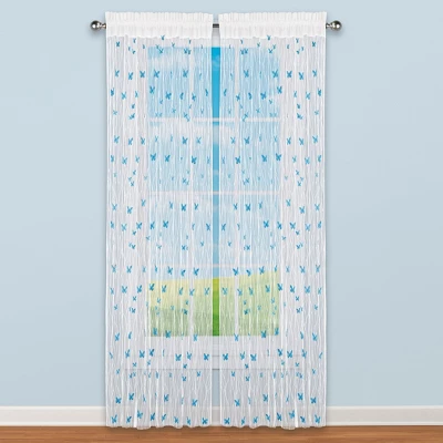 Collections Etc 3D Spring Butterfly Semi-Sheer Curtain Panel 3 Collections Etc 3D Spring Butterfly Semi-Sheer Curtain Panel