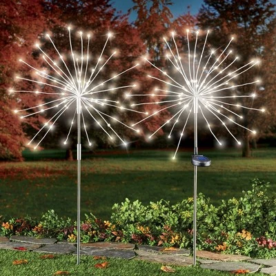Collections Etc Solar Powered Starburst Garden Stake Lights - Set Of 2 3 Collections Etc Solar Powered Starburst Garden Stake Lights - Set Of 2
