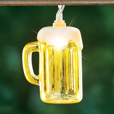 Collections Etc Battery-Operated Foam-Topped Beer Mug String Lights - 10 Ft 4 Collections Etc Battery-Operated Foam-Topped Beer Mug String Lights - 10 Ft - Image 2