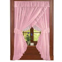 Collections Etc Isabella Ruffled Sheer Fabric Rod Pocket Window Curtain Set -Home Decor Store GUEST 347bb73e f9c3 46c6 8a21 23a6097c29d3