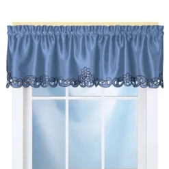 Collections Etc Elegance Scroll Embroidered Cut-Out Window Valance With Rod Pocket Top For Easy Hanging, 58" W X 13" L -Home Decor Store GUEST 35bb5304 1989 4959 94d9 559dbde2ed8e