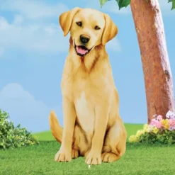 Collections Etc Realistic Metal Yellow Lab Dog Garden Stake
