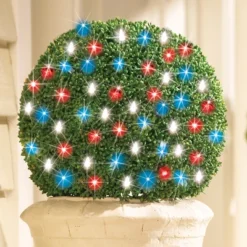 Collections Etc Set Of 70 Patriotic LED Lighted Bulb String Lights