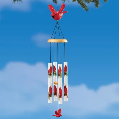 Collections Etc Beautiful Winter Cardinal Hanging Wind Chime 4.25 X 4.25 X 26.5 3 Collections Etc Beautiful Winter Cardinal Hanging Wind Chime 4.25 X 4.25 X 26.5