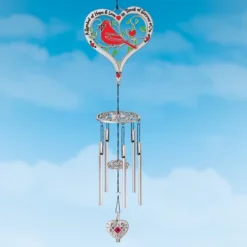 Collections Etc Cardinal Urn Silver Memorial Wind Chime