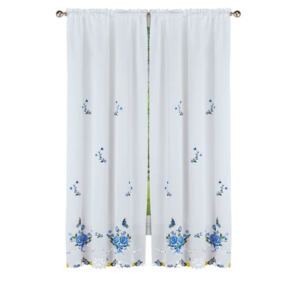 Collections Etc Rose And Butterfly Embcurtains 6 Collections Etc Rose And Butterfly Embcurtains - Image 4