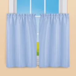 Collections Etc 5-Piece Ruffled Trim Tiers & Panels Window Curtain Set