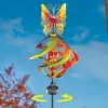 Collections Etc Solar Powered Golden Butterfly Wind Spinner Stake 8.5 X 8.5 X 42 -Home Decor Store GUEST 60f4c050 3d0a 486b 9bd6 2aea37994c5a