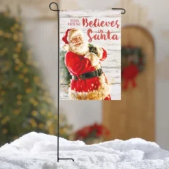 Collections Etc This House Believes In Santa Garden Flag