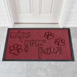 Collections Etc Unique Wipe Your Paw Skid-Resistant Utility Rug
