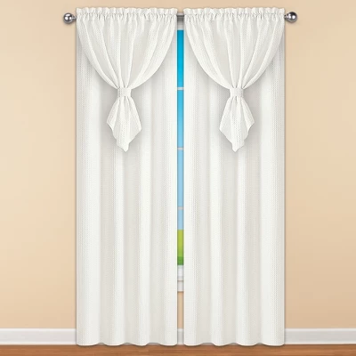 Collections Etc Allegra Curtain Panel With Attached Valance 3 Collections Etc Allegra Curtain Panel With Attached Valance