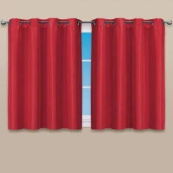 Collections Etc Textured Grommet Top Short Blackout Curtain Panel