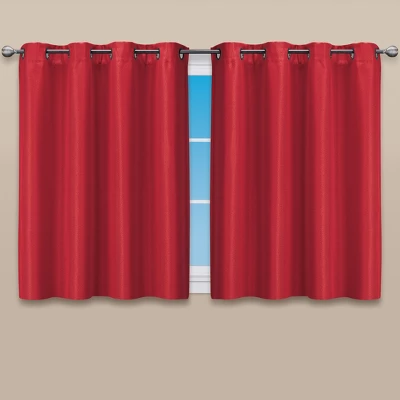 Collections Etc Textured Grommet Top Short Blackout Curtain Panel 3 Collections Etc Textured Grommet Top Short Blackout Curtain Panel