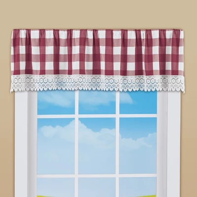 Collections Etc Buffalo Check Plaid Rod Pocket Top Window Valance 3 Collections Etc Buffalo Check Plaid Rod Pocket Top Window Valance