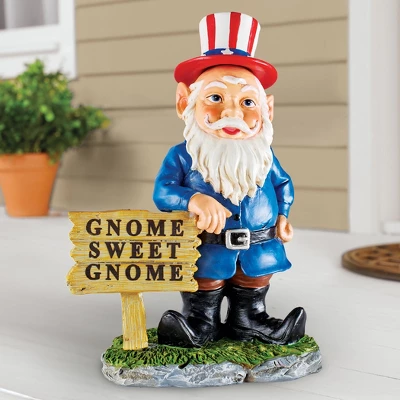 Collections Etc Hand-Painted Seasonal Gnome Sweet Gnome Garden Statue 7.5 X 5.25 X 9 Blue 8 Collections Etc Hand-Painted Seasonal Gnome Sweet Gnome Garden Statue 7.5 X 5.25 X 9 Blue - Image 6