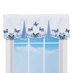 Collections Etc Elegant Butterfly Emb. Valance -Home Decor Store GUEST 71013de5 9bcd 44f5 ae42 d8dba48b37d5