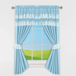 Collections Etc Lace Accent Curtain Set
