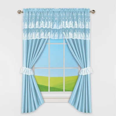 Collections Etc Lace Accent Curtain Set 3 Collections Etc Lace Accent Curtain Set