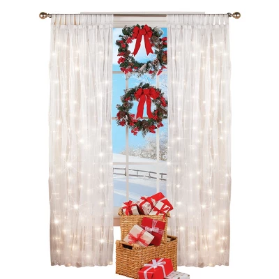 Collections Etc Light Up Magical Sheer Window Curtain Panel 5 Collections Etc Light Up Magical Sheer Window Curtain Panel - Image 3