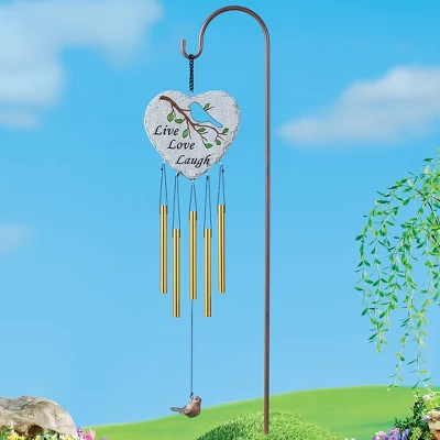 Collections Etc Live, Love, Laugh Inspirational Wind Chime Garden Stake 3 Collections Etc Live, Love, Laugh Inspirational Wind Chime Garden Stake