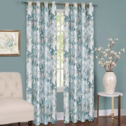 Collections Etc Tranquil Trees Insulated Curtain Panel, Single Panel,