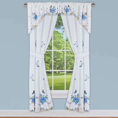 Collections Etc Rose And Butterfly Embcurtains 4 Collections Etc Rose And Butterfly Embcurtains - Image 2