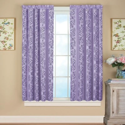 Collections Etc Scroll Insulated Sheen Curtain Panel, Single Panel, 3 Collections Etc Scroll Insulated Sheen Curtain Panel, Single Panel,