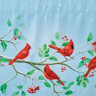 Collections Etc Cardinals On Branch Winter Holly Curtain Valance 4 Collections Etc Cardinals On Branch Winter Holly Curtain Valance - Image 2