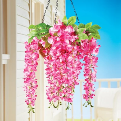 Collections Etc Cascading Wisteria Bushes - Set Of 2 3 Collections Etc Cascading Wisteria Bushes - Set Of 2