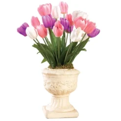 Collections Etc Springtime Tulip Bushel Artificial Maintenance-Free Bouquet Bush - Set Of 3 -Home Decor Store GUEST aeac46cb ffb4 44e5 8515 5176cf3af7bc