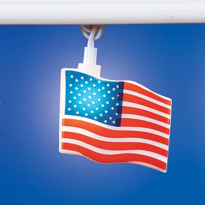 Collections Etc Set Of 10 Patriotic American Flag String Lights 4 Collections Etc Set Of 10 Patriotic American Flag String Lights - Image 2