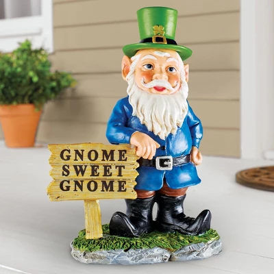 Collections Etc Hand-Painted Seasonal Gnome Sweet Gnome Garden Statue 7.5 X 5.25 X 9 Blue 5 Collections Etc Hand-Painted Seasonal Gnome Sweet Gnome Garden Statue 7.5 X 5.25 X 9 Blue - Image 3