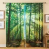 Collections Etc Forest Sunshine Scene Window Drapes - Set Of 2 Green -Home Decor Store GUEST bdd41536 c446 4dea 953b cb351c26cdcb