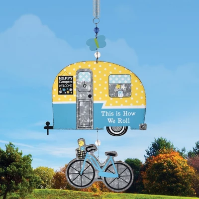 Collections Etc Blue Camper And Bicycle Bouncy Garden Mobile Blue 3 Collections Etc Blue Camper And Bicycle Bouncy Garden Mobile Blue