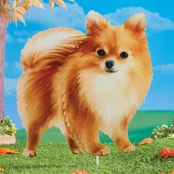 Collections Etc Realistic Pomeranian Outdoor Garden Stake