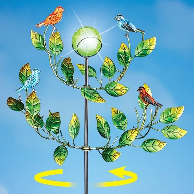 Collections Etc Solar Bird And Leaves 2 Tier Wind Spinner Garden Stake 20 X 20 X 51.5 3 Collections Etc Solar Bird And Leaves 2 Tier Wind Spinner Garden Stake 20 X 20 X 51.5
