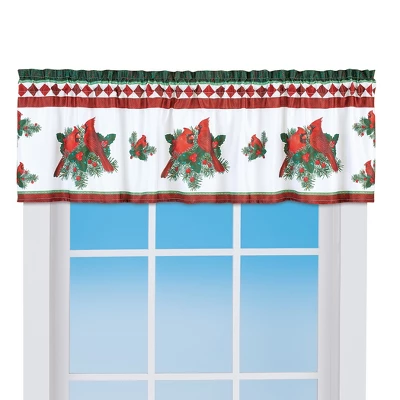 Collections Etc Cardinal And Pine Holiday Window Valance 3 Collections Etc Cardinal And Pine Holiday Window Valance