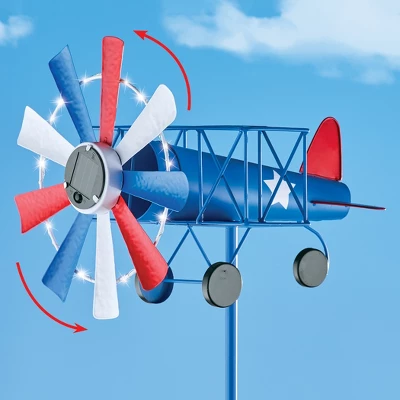 Collections Etc Solar Powered Patriotic Airplane Spinner Yard Stake 12.5 X 14.75 X 57 3 Collections Etc Solar Powered Patriotic Airplane Spinner Yard Stake 12.5 X 14.75 X 57