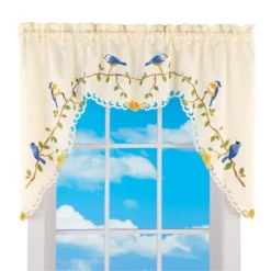 Collections Etc Beautiful Perched Songbirds Window Curtains, Single Panel, -Home Decor Store GUEST cbf6c71d 1053 44f6 82f8 719c6902632f