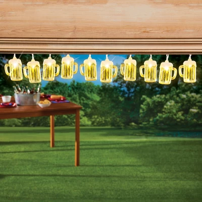 Collections Etc Battery-Operated Foam-Topped Beer Mug String Lights - 10 Ft 3 Collections Etc Battery-Operated Foam-Topped Beer Mug String Lights - 10 Ft