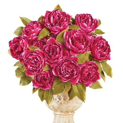 Collections Etc Artificial Autumn Peony Bushes - Set Of 3 5 Collections Etc Artificial Autumn Peony Bushes - Set Of 3 - Image 3