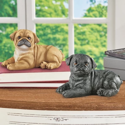 Collections Etc Hand-Painted Realistic Pug Puppy Outdoor Statue 5 Collections Etc Hand-Painted Realistic Pug Puppy Outdoor Statue - Image 3